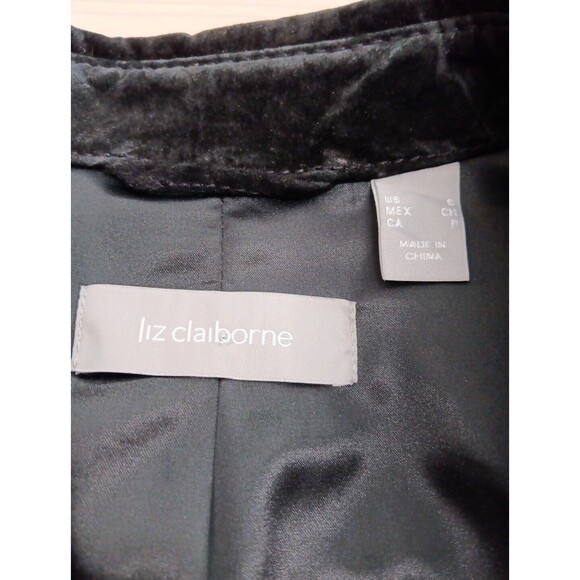 Vintage Liz Claiborne Jacket Small Black Suede Full Zip Lined Pockets Pristine - Picture 4 of 7